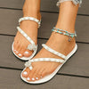 Women's Rhinestone Pearl Fashionable Casual Flip-flops 27799495S
