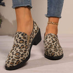 Women's Leopard Print Chunky Heel Loafers 82433108C