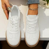 Women's Flat-Soled Lace-Up Suede Casual Sneakers 23828585S