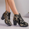 Women's Autumn/Winter Lace-Up Chunky Heel Ankle Boots 10477515C