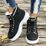 Women's Casual Lace-Up Thick Soled Cotton Shoes 48306759S