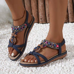 Women's Bohemian Flat Rhinestone Sandals 38370177C