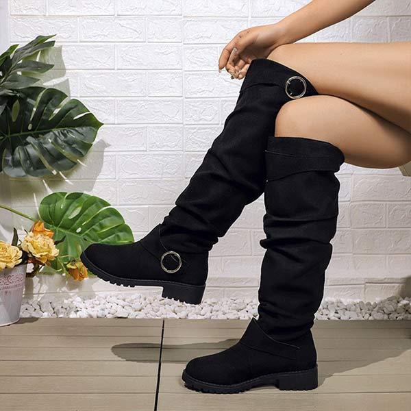 Women's Knee-High Slouch Boots with Ruching Detail 38293071C