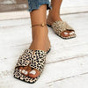 Women's Fashion Leopard Crossover Flat Slippers 13049625S
