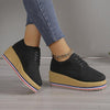 Women's Casual Simple Lace-Up Wedge Platform Shoes 41786968S