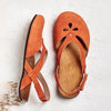 Women's Retro Velcro Cutout Flat Sandals 97406850C