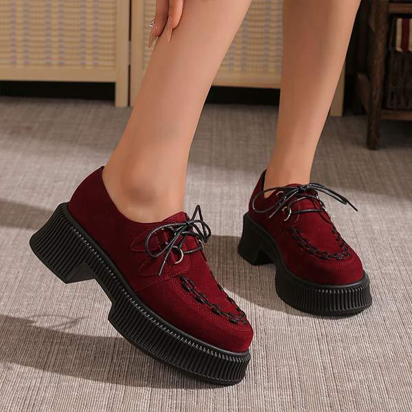 Women's Retro Platform Thick-Soled Shoes 06608689C