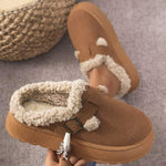 Women's Platform Fuzzy Strap Warm Slippers 43191304C