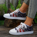 Women's Casual Stars and Stripes Flat Canvas Shoes 52108853S
