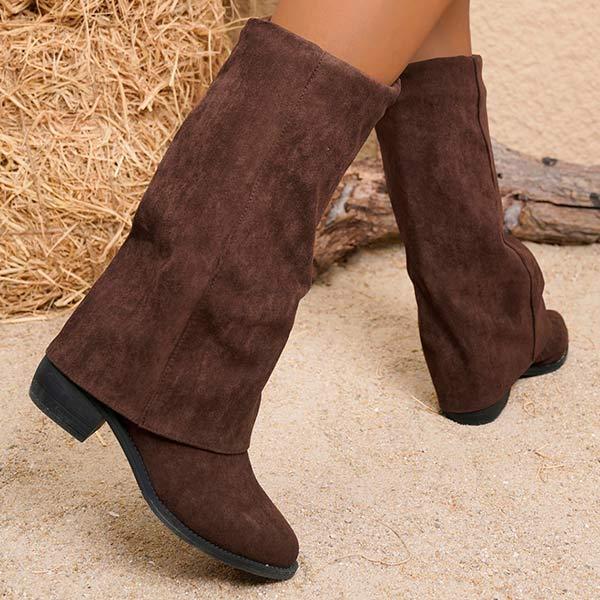 Women's Melard Long Boots with Chunky Heel and Pants Leg Design 07779024C