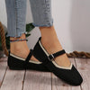 Women's Flat Fly Knitted Round Toe Retro Flat Shoes 16576743S