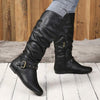 Women's Vintage Pull-On Buckle Strap Long Boots 18902503C