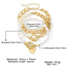Diamond Butterfly Heart Pearl Multilayer Bracelet 22844937C