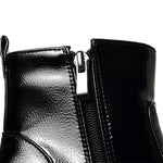 Women's Fashion Zipper Decorative Chunky Heel Ankle Boots 30992996S