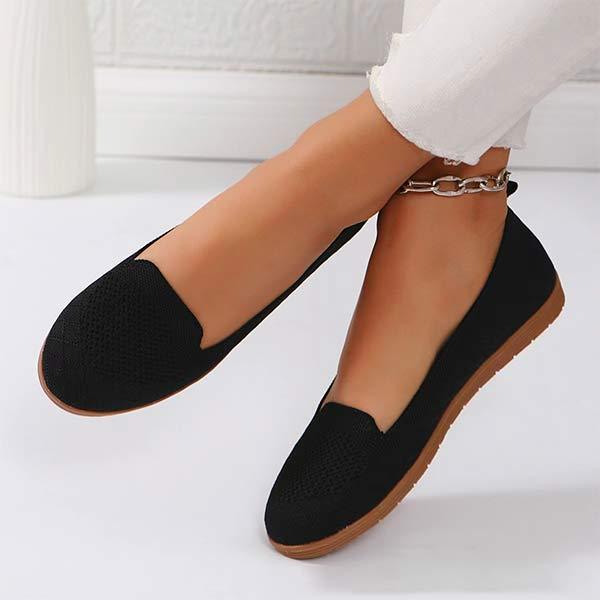 Women's Round Toe Flat Flyknit Shoes 31791779C