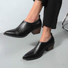 Women's Pointed Toe Chunky Heel Slip-On Ankle Boots 53956286C