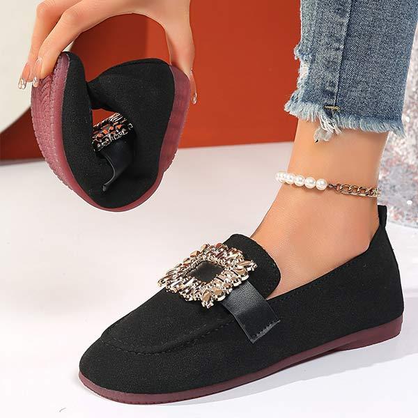 Women's Flat Slip-On Round Toe Rhinestone Shoes 68721422C