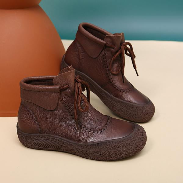 Women's Retro Lace-Up Platform Ankle Boots 25439607S