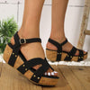 Women's Wedge Platform Cross Strap Sandals 23161290C