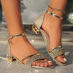 Women's Fashion Rhinestone Buckle High Heel Sandals 43208262S
