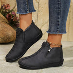 Women's Casual Flat Side Zipper Ankle Boots 65068959S