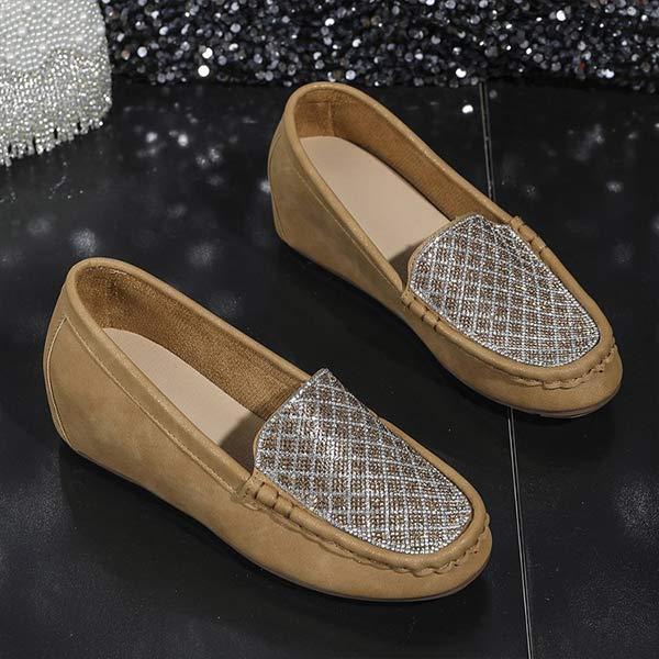 Women's Casual Flat Rhinestone Loafers 55276545C