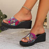 Women's Thick-soled Color Block Open-toe Ethnic Style Beach Sandals 69741666C