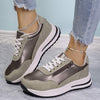 Women's Round Toe Lace-Up Color Block Sneakers 39646912C