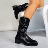 Women's Pointed Toe Chunky Heel Vintage Slouch Boots 33803656C