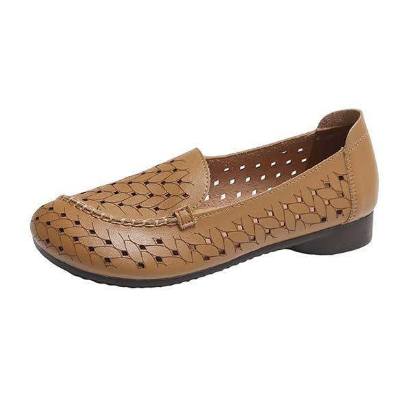 Women's Vintage Hollow-Out Round Toe Flat Shoes 80598324C