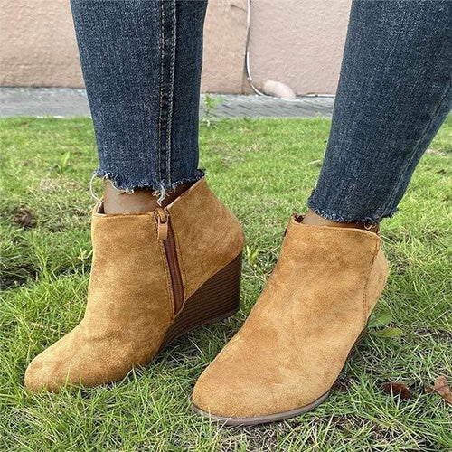 Women's Wedge Suede Ankle Boots 43765426C