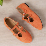 Women's Vintage Suede Flat Shoes 91050788C