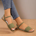 Women's Casual Buckle Suede Flat Sandals 16055348C
