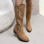 Women's Long Retro Side Zipper Thick Heel Boots 72399552C