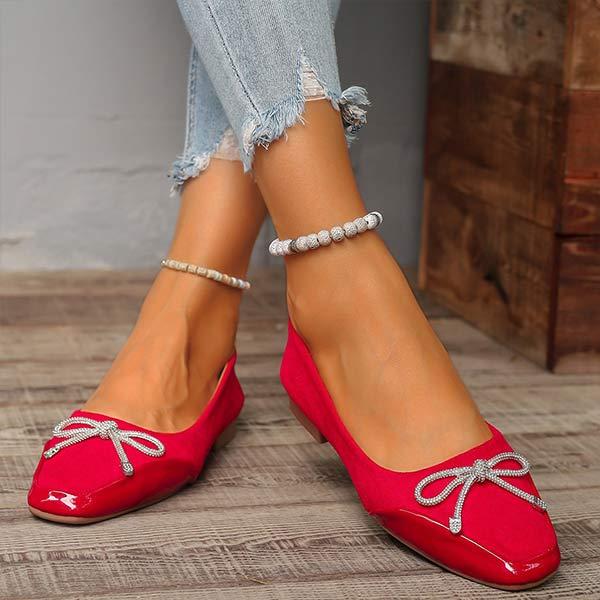 Women's Rhinestone Bowknot Flats 49052967C