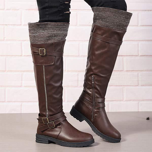 Women's Vintage Low Heel Knee-High Boots 55794092C