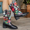 Women's Vintage Embroidered Floral Mid-Calf Boots 62932559C