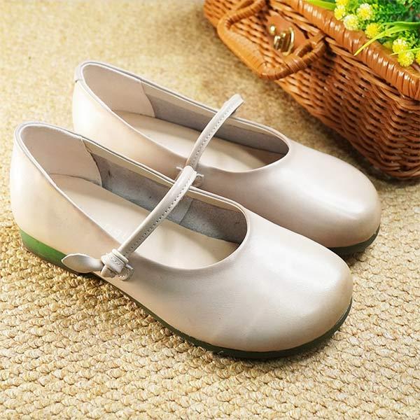 Women's Vintage Style Shallow Flat Shoes 48319285C