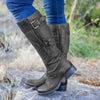 Women's Vintage Round Toe High Shaft Boots 16761222C