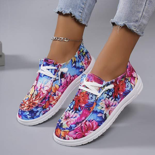 Women's Front Lace-Up Sporty Casual Sneakers 23764881C