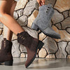 Women's Color-Block Martin Boots Fashion Short Boots 48978565C