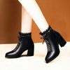 Women's Round Toe Chunky Heel Ankle Boots 33911191C