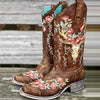 Women's Chunky Heel Printed Embroidered Riding Boots 87538030C