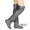 Women's Round Toe Flat Knee Boots 76028265C