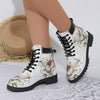 Women's Fashion Round Toe Printed Ankle Boots 10074774C