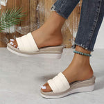 Women's Thick-Platform Wedge Heel One-Strap Sandals 25218044C