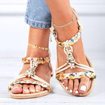 Women's Flower Embellished Open Toe Wedge Sandals 00593253C