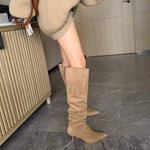 Women's Pointed Toe Stiletto Slouchy High-Heel Knee-High Boots 45710921C