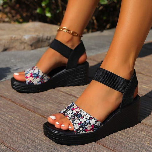 Women's Floral Print Wedge Sandals 28251499C