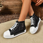 Women's High Top Casual Thick-Soled Canvas Shoes 70427623S